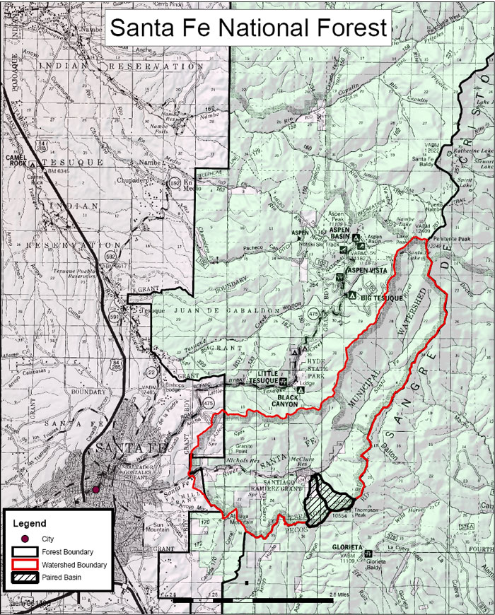 Map of Santa Fe Municipal Watershed