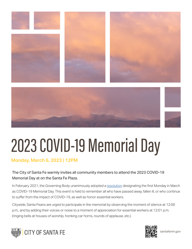 Image of Flyer for City of Santa Fe 2023 COVID-19 Memorial Day