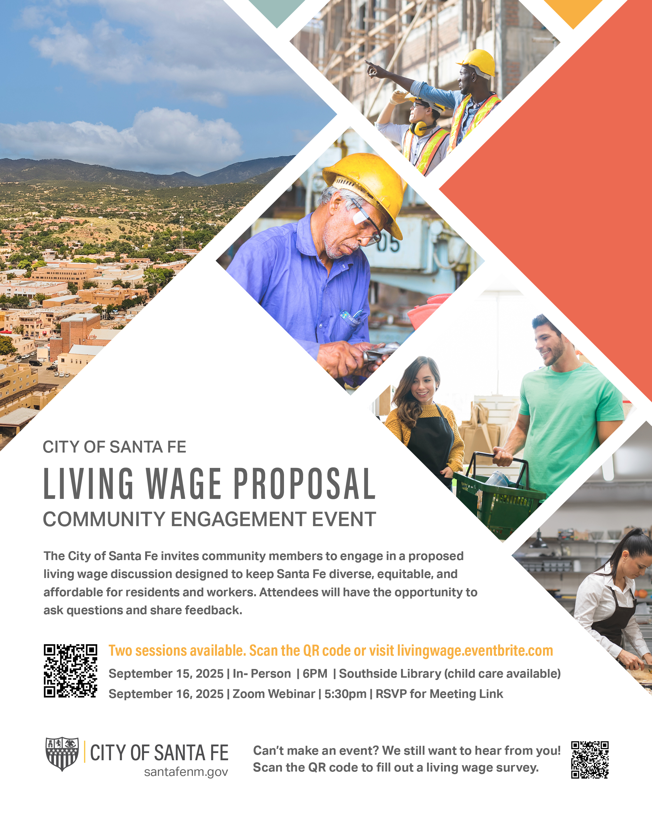 A graphic for the Living Wage event