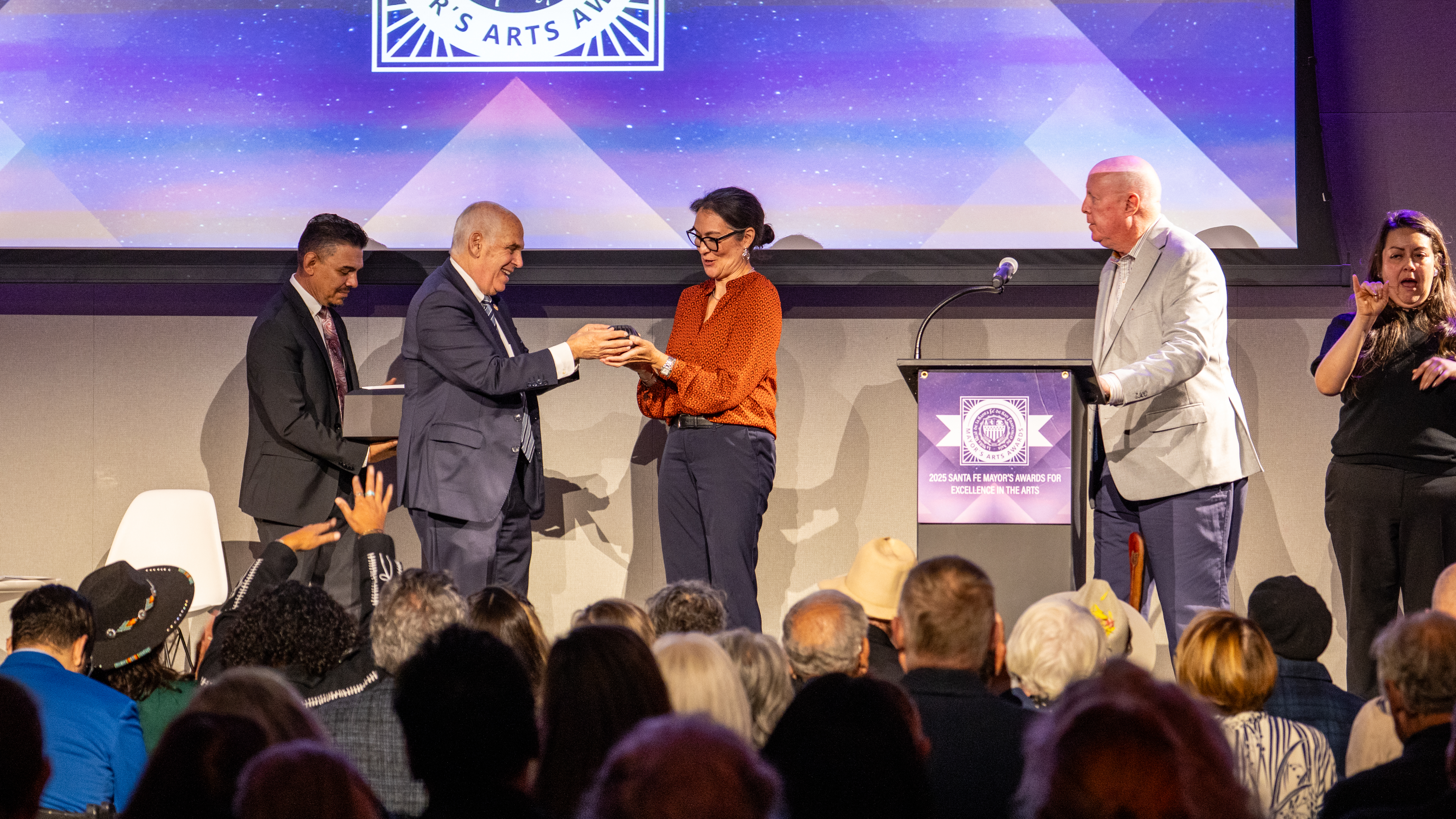 Photo of Mayor Webber handing out award at the 2025 MAA ceremony