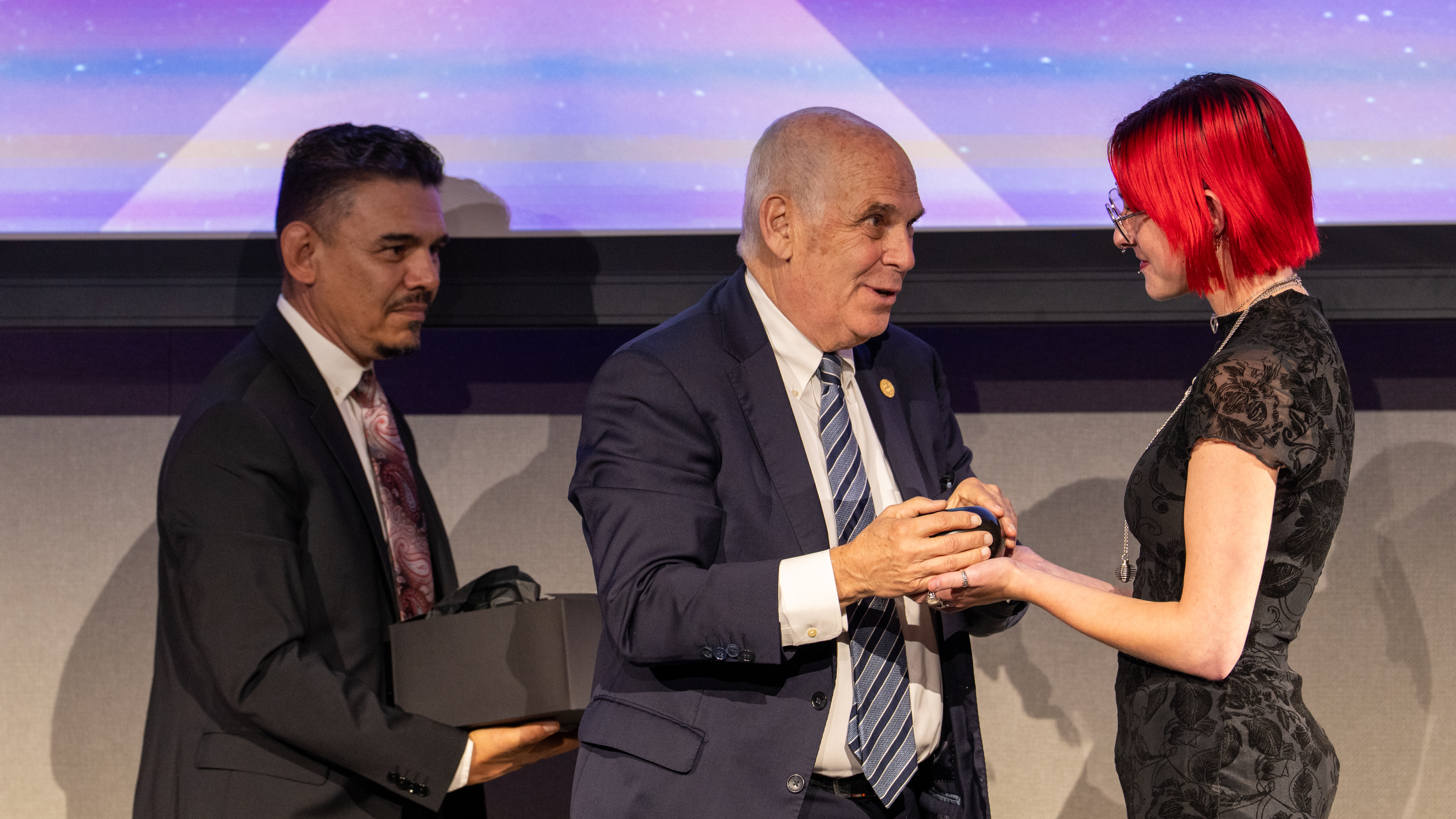 Photo of Mayor Webber handing out award at the 2025 MAA ceremony