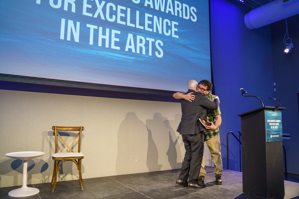 Mayor Webber and Santa Fe Poet Laureate Tommy Archuleta